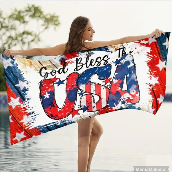 🇺🇸 God Bless the USA GIANT SIZE Beach Towel - Picture 2 of 7